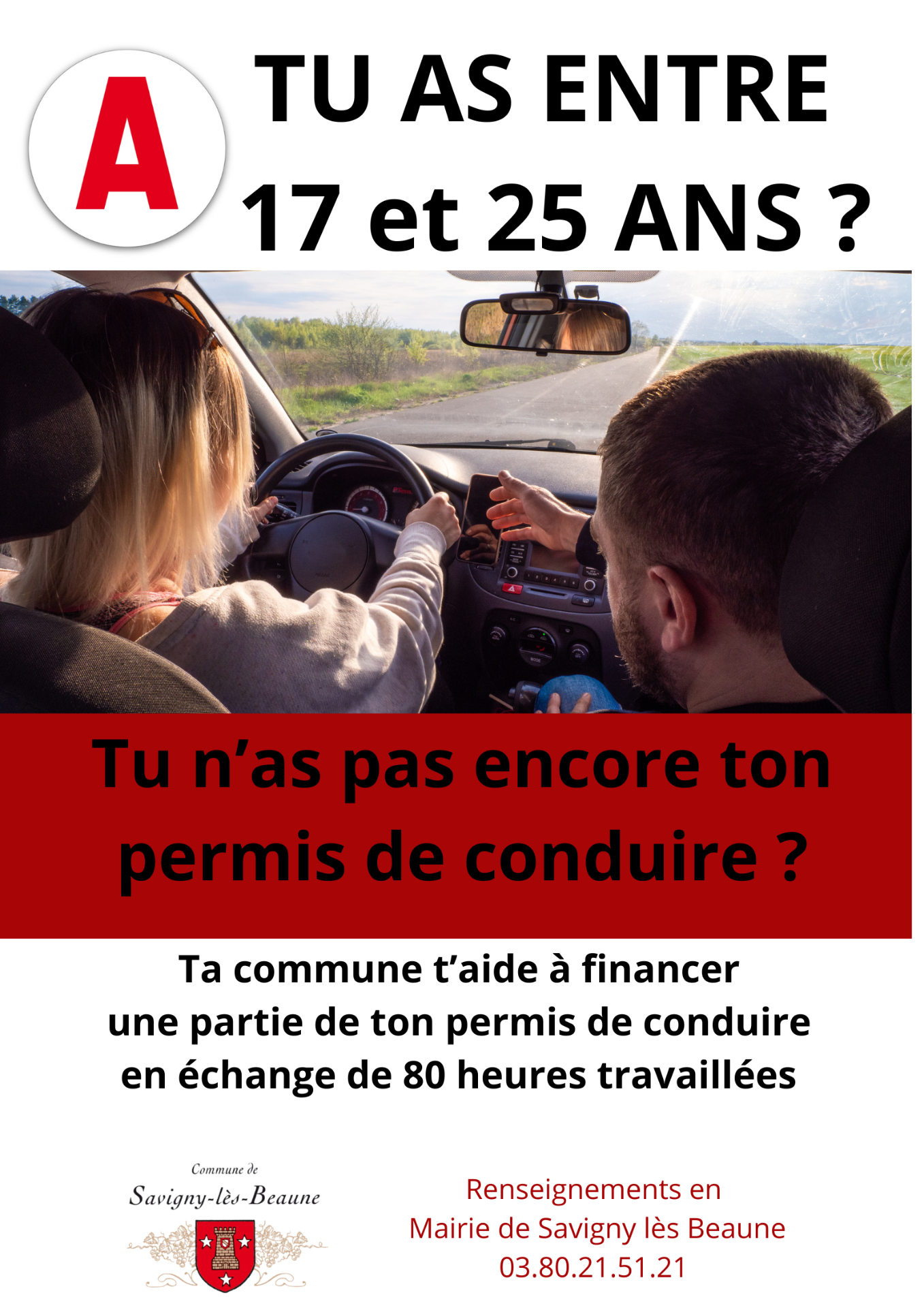 Bourse du permis de conduire Savigny lès Beaune