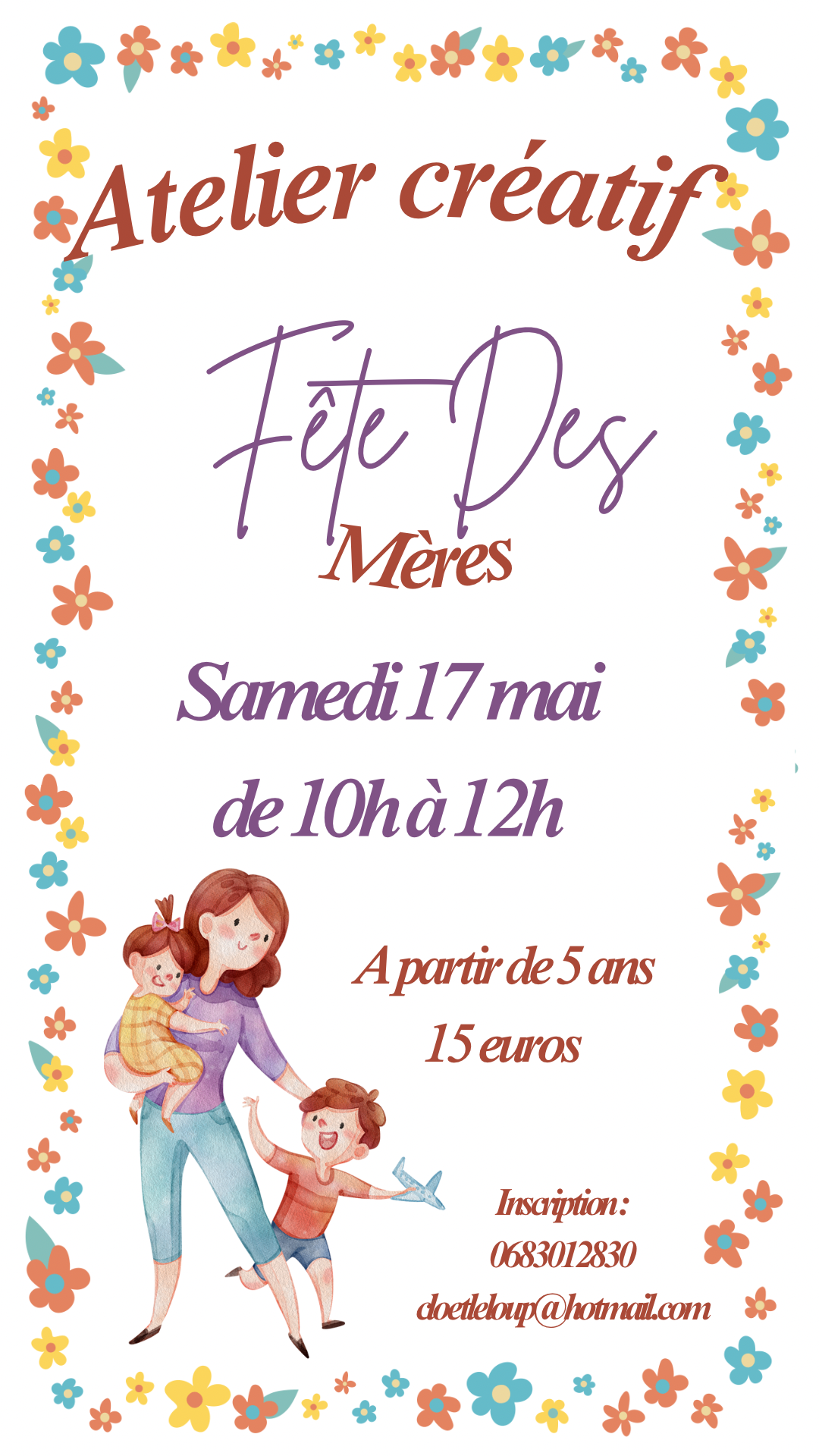 ATELIER CRÉATIF le samedi 17 mai 2025