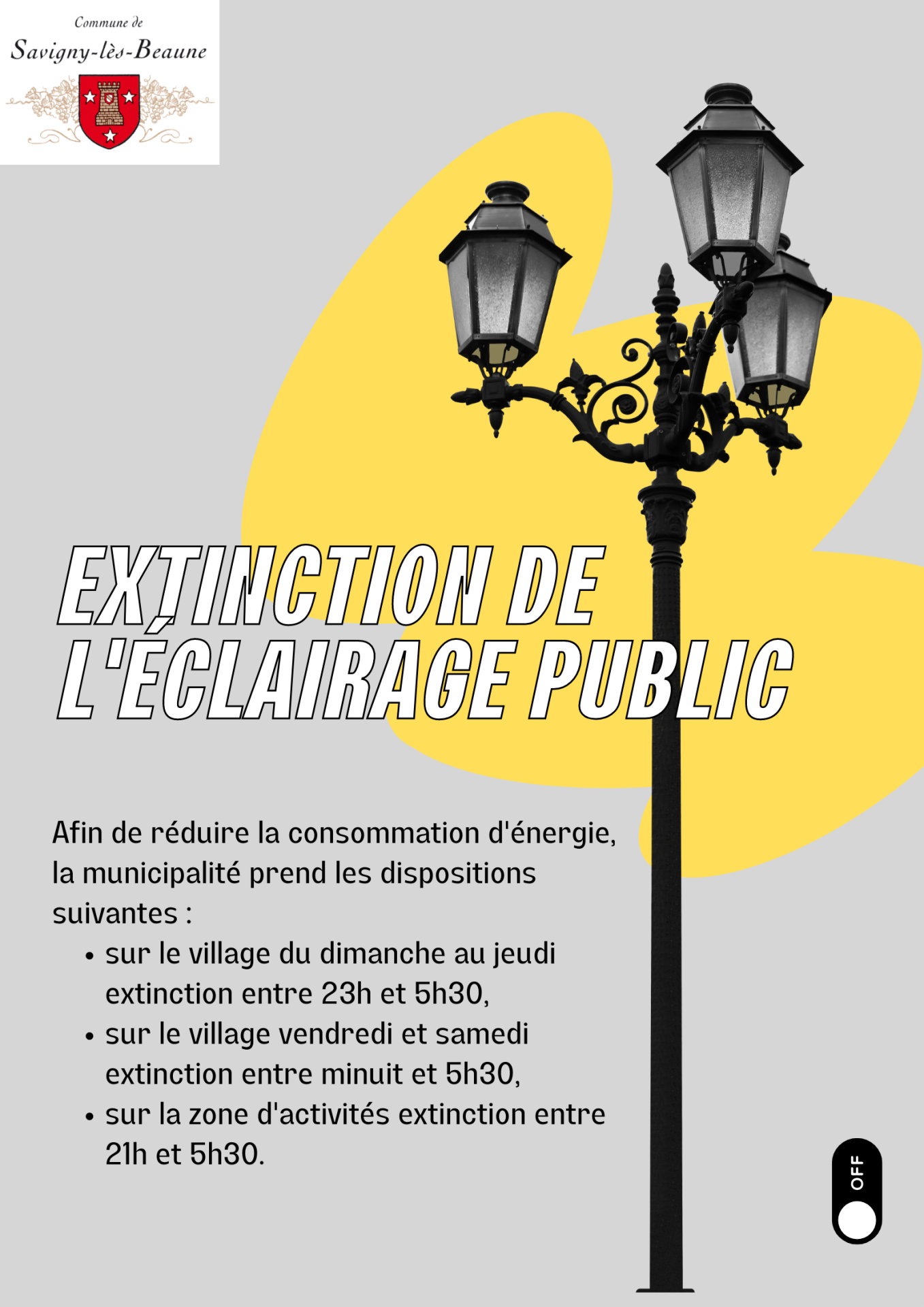 Extinction de l'éclairage public